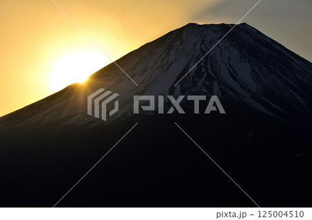 天子山地の竜ヶ岳より　富士山からの御来光 125004510