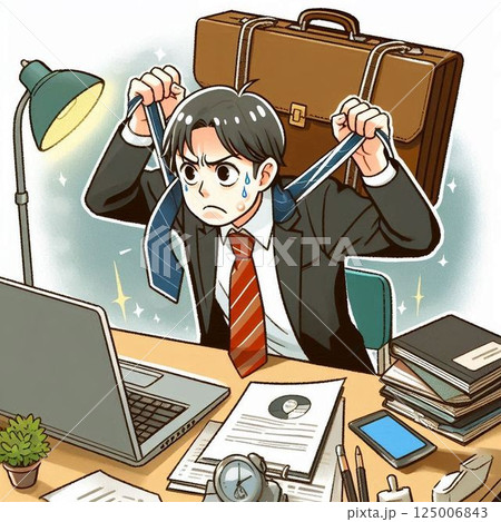仕事を頑張るサラリーマン 仕事を頑張るサラリーマン 125006843