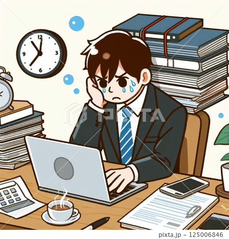 仕事を頑張るサラリーマン 仕事を頑張るサラリーマン 125006846
