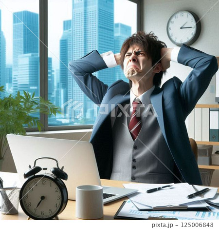 仕事を頑張るサラリーマン 仕事を頑張るサラリーマン 125006848