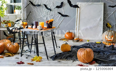 ハロウィン　装飾　背景 125006864