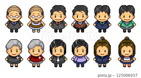 社会人のキャラクターのピクセルアート 社会人のキャラクターのピクセルアート 125006937