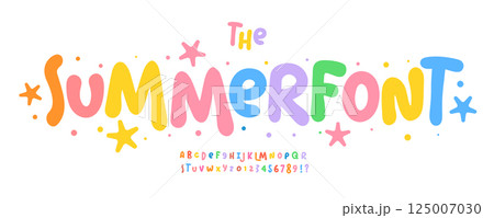 Cute Pastel Kids Font with Soft Rounded Letters in Dreamy Style. Cozy Soft Typography for Baby Bedding, Pillows, Mattresses, Nursery Decor, and Sleep-Themed Branding. Vector Alphabet Cute Pastel Kids Font with Soft Rounded Letters in Dreamy Style. Cozy Soft Typography for Baby Bedding, Pillows, Mattresses, Nursery Decor, and Sleep-Themed Branding. Vector Alphabet 125007030