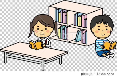 Elementary school students reading 125007278