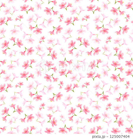 Cherry blossom flower numbers with pink petals and sakura flowers for printing, cards, posters 125007404