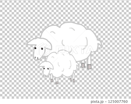 シンプルな羊の親子のイラスト 125007760