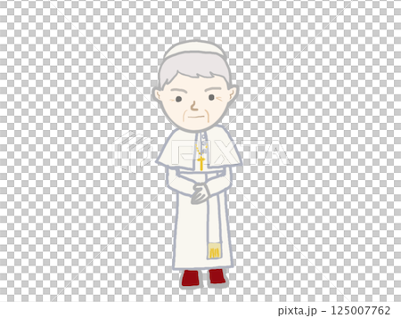 Illustration of a priest standing full body 125007762
