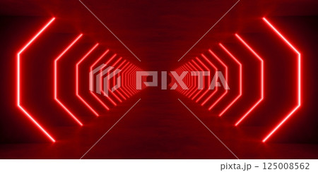 interior empty space with red lighting, 3d rendering 125008562