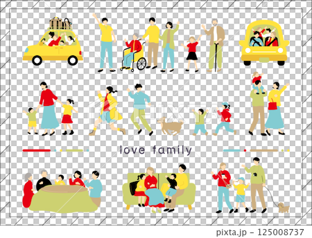 Family illustration material collection 125008737