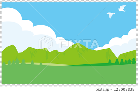 Mountains and blue sky vector illustration background material 125008839