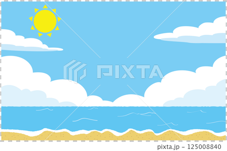 大海原と太陽のベクターイラスト背景素材 125008840