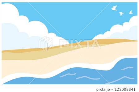 砂丘と海の背景ベクターイラスト素材 125008841