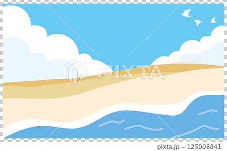 砂丘と海の背景ベクターイラスト素材 125008841