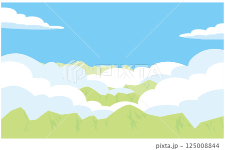 山と雲海の背景ベクターイラスト素材 125008844