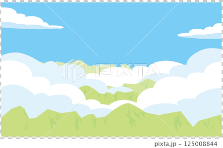 山と雲海の背景ベクターイラスト素材 125008844