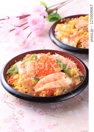 色あざやかな日本の伝統料理のちらし寿司 色あざやかな日本の伝統料理のちらし寿司 125009067