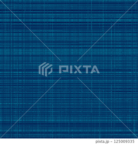 布生地風テクスチャー素材イラスト　絣風の青緑色　麻布イメージ 125009335