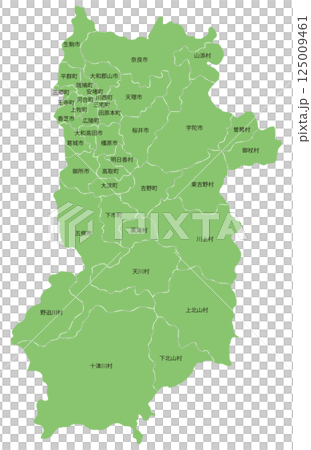 分割できる奈良県地図　市町村名あり 125009461