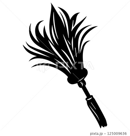 icon of a witch and a flying broomstick 125009636