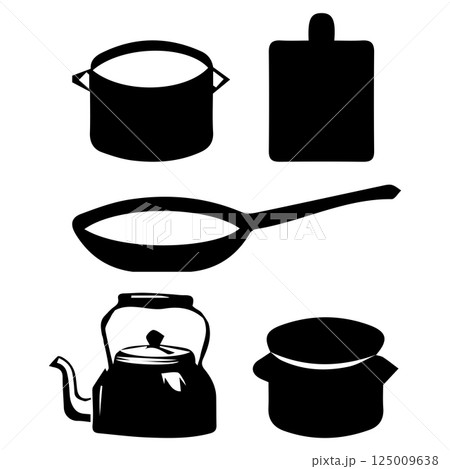 pan and kitchen utensils icon pan and kitchen utensils icon 125009638