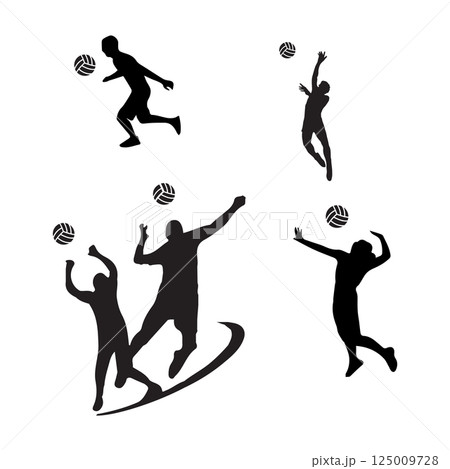 icon of person playing volleyball symbol illustration icon of person playing volleyball symbol illustration 125009728