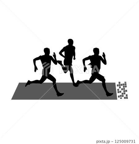 image of a person racing, icon illustration 125009731