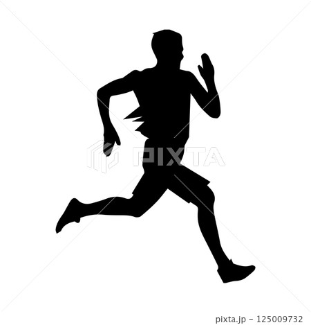 image of a person racing, icon illustration image of a person racing, icon illustration 125009732