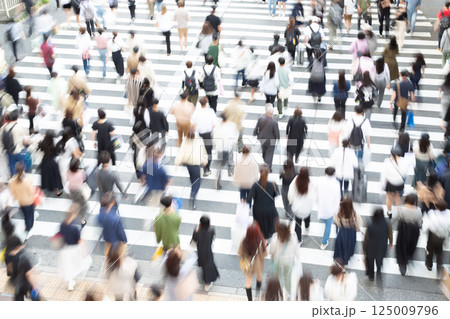 横断歩道を渡る人々 横断歩道を渡る人々 125009796