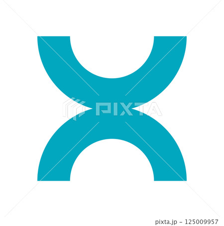 Brutalist abstract shape icon. Bold symbol with flat elements. Contemporary design, Y2K aesthetic, potential for modern branding or creative projects. 125009957