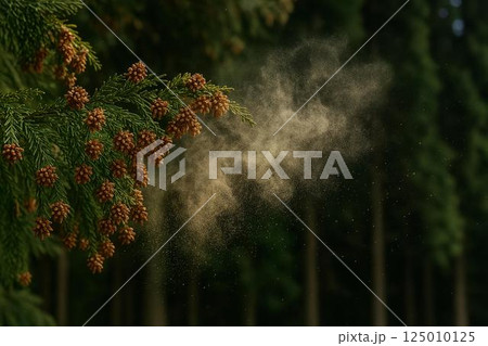 杉林・スギ花粉イメージ 125010125