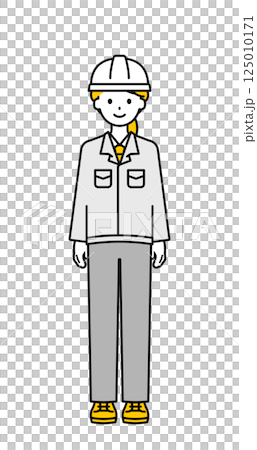 Full body pose_simple worker woman 01 Full body pose_simple worker woman 01 125010171