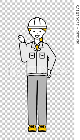 Full body pose_simple worker woman 05 125010175