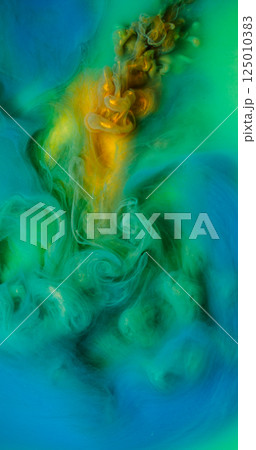 Colorful vapor. Paint background. Defocused blue yellow golden smoke green swirl wave water smog fluttering on white art abstraction. Colorful vapor. Paint background. Defocused blue yellow golden smoke green swirl wave water smog fluttering on white art abstraction. 125010383