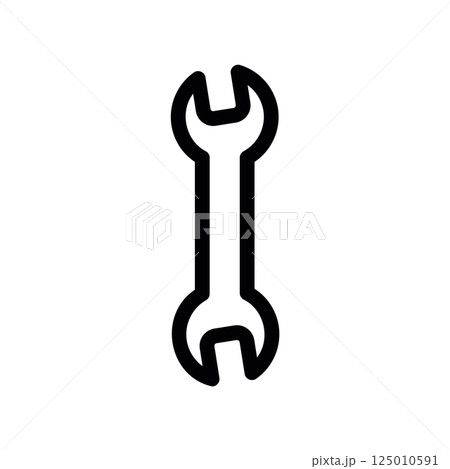 Single spanner or wrench tool icon symbolizing adjustment or mechanical repair 125010591