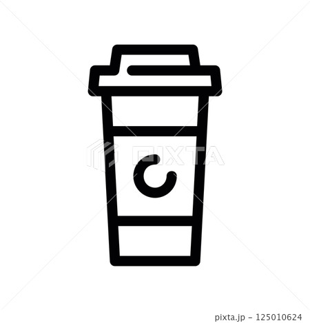 Disposable takeaway cup with lid for hot beverages 125010624