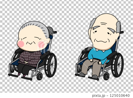 Elderly people sitting in a wheelchair Elderly people sitting in a wheelchair 125010640