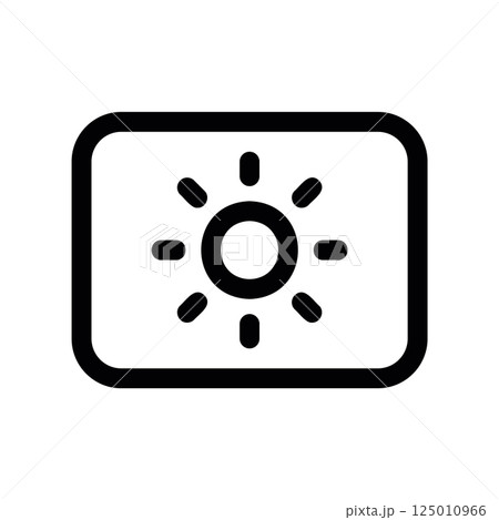 Screen Brightness Setting Outline Icon with Sun Symbol Graphic Screen Brightness Setting Outline Icon with Sun Symbol Graphic 125010966