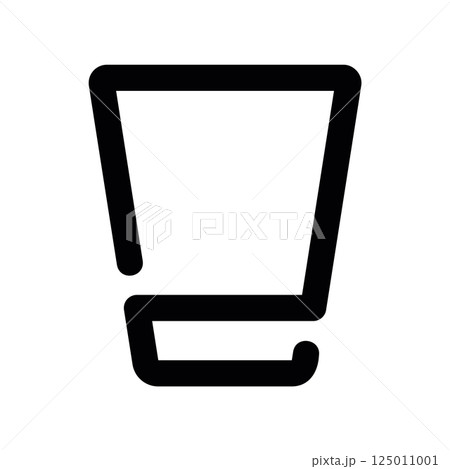 Angled Rocks Glass Outline Icon Simple Whiskey Tumbler Graphic 125011001