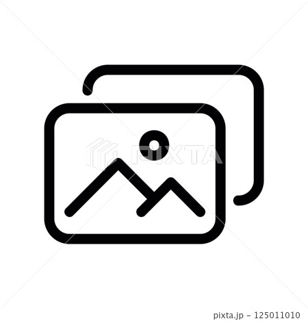 Image Stack Outline Icon Representing Multiple Photos or Gallery 125011010
