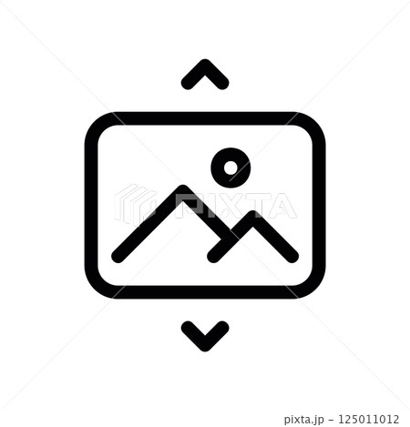 Vertical Image Resizing Tool Outline Icon with Landscape Symbol Vertical Image Resizing Tool Outline Icon with Landscape Symbol 125011012
