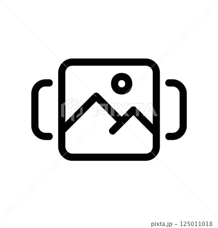 Wide Image Icon with Side Handles Suggesting Panorama View Mode 125011018