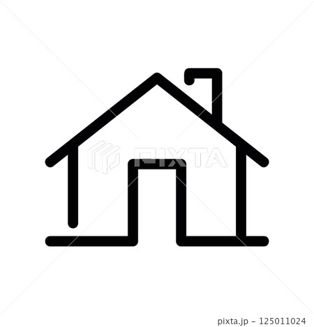 Minimalist House Icon Showing Simple Outline of a Basic Dwelling 125011024
