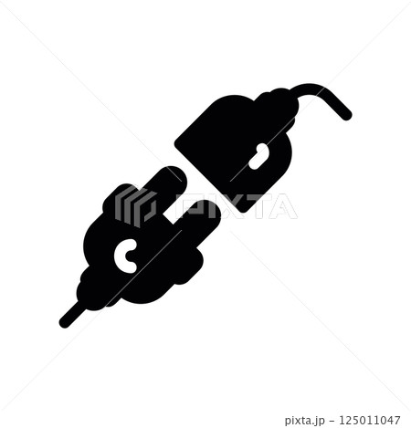 Two Disconnected Electrical Plugs Facing Each Other Symbolizing Break Two Disconnected Electrical Plugs Facing Each Other Symbolizing Break 125011047