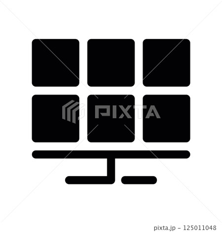 Renewable Energy Monitoring Depicted by Solar Panels and Display Unit 125011048