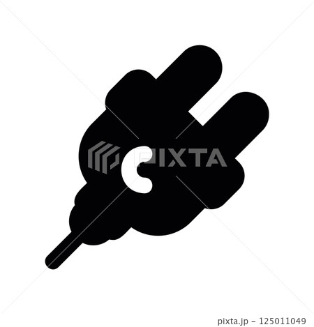 Electrical Plug Decorated with Crescent Moon and Star Symbolism Icon 125011049