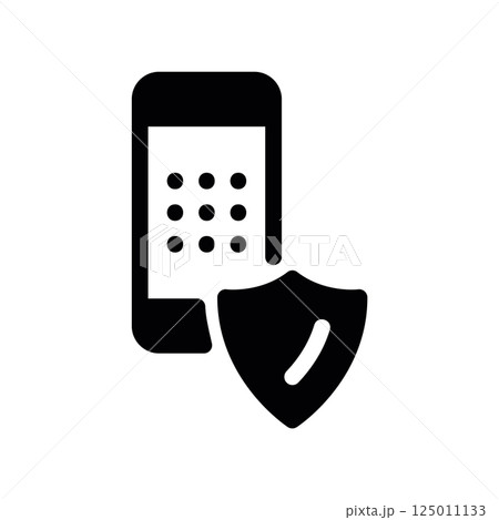 Smartphone Screen Protected by a Digital Security Shield Icon Graphic Smartphone Screen Protected by a Digital Security Shield Icon Graphic 125011133