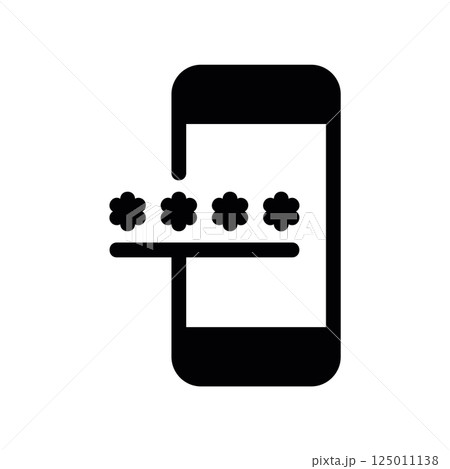 Smartphone Screen Showing Asterisks for Password Entry Field Input Smartphone Screen Showing Asterisks for Password Entry Field Input 125011138