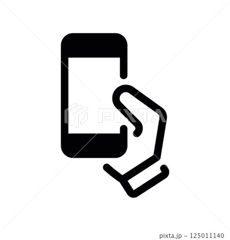Hand Holding a Smartphone Device Viewed from the Side Angle Grip 125011140