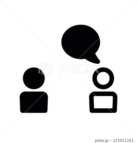 Two Abstract Human Figures Facing Each Other, One is Talking Now Two Abstract Human Figures Facing Each Other, One is Talking Now 125011161