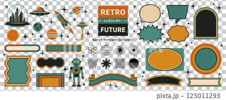 Retro-future decoration design set [without text or background] 125011293